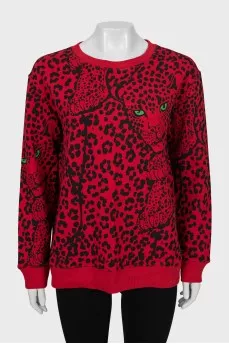 Oversized sweatshirt in animal print