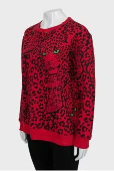 Oversized sweatshirt in animal print