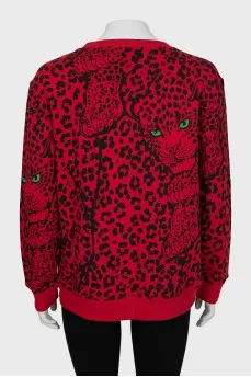 Oversized sweatshirt in animal print