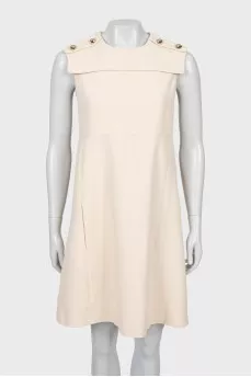 A-line dress with gold buttons