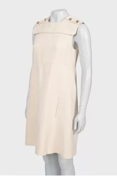 A-line dress with gold buttons