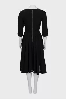 Wool dress with V-neck
