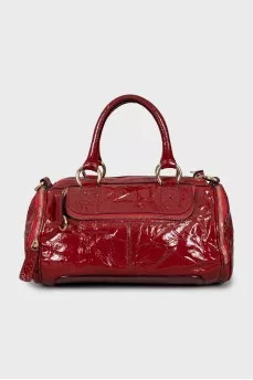 Red patent leather bag