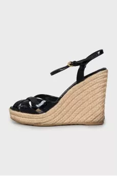 Embossed wedge sandals