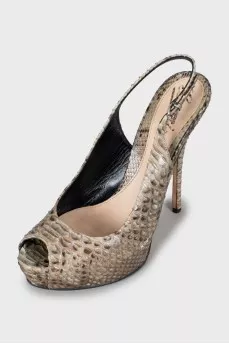 Snakeskin heeled sandals
