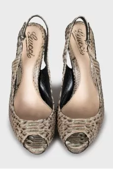 Snakeskin heeled sandals