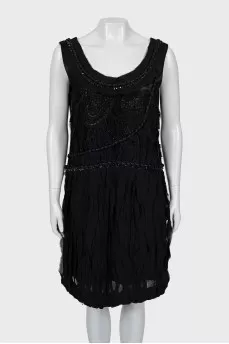 Silk dress decorated with beads