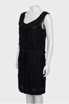 Silk dress decorated with beads