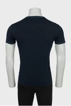 Men's navy blue printed T-shirt
