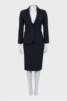 Blue jacket and skirt suit