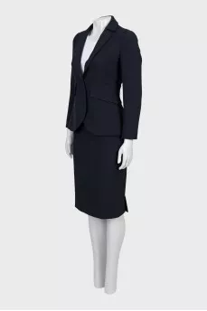 Blue jacket and skirt suit