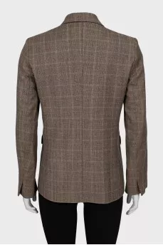 Double-breasted check jacket