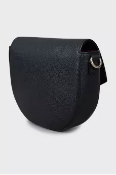 Leather bag with gold logo