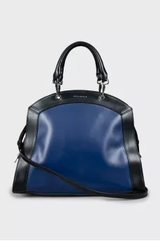 Two-tone leather and suede bag