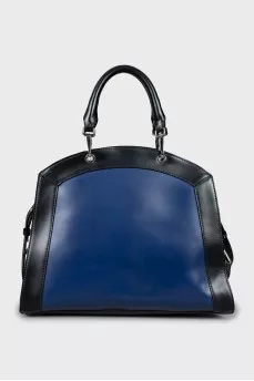 Two-tone leather and suede bag