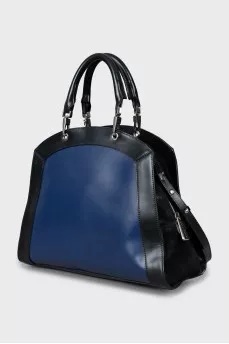Two-tone leather and suede bag