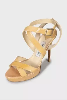 Patent high heel sandals