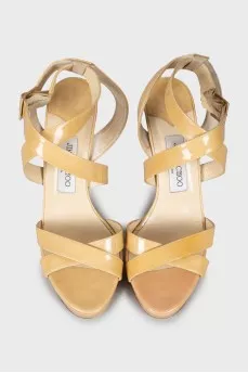 Patent high heel sandals