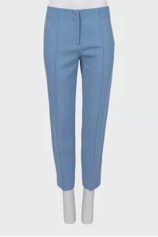 Wool trousers with stitched creases