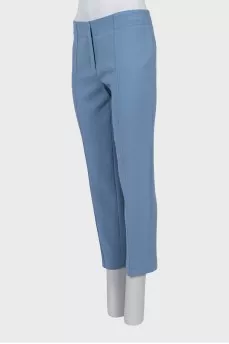 Wool trousers with stitched creases