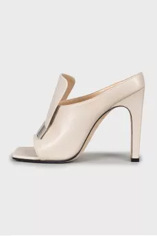 Beige heeled sandals