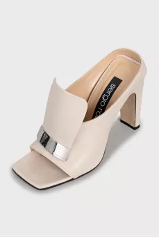 Beige heeled sandals