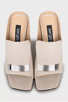Beige heeled sandals