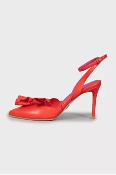 Leather slingbacks with high heels