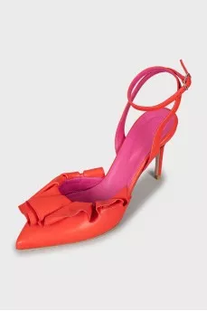 Leather slingbacks with high heels