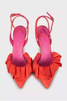 Leather slingbacks with high heels