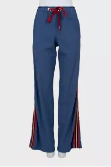 Palazzo trousers with stripes