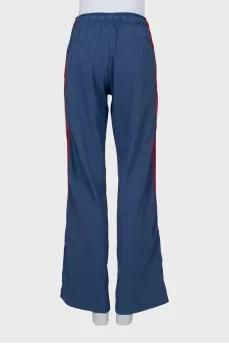Palazzo trousers with stripes