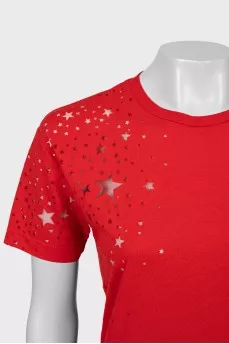 Red mesh T-shirt