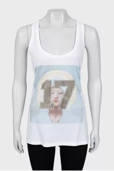 Longline tank with print