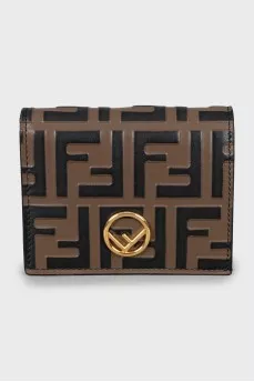 Leather wallet with embossing and tag