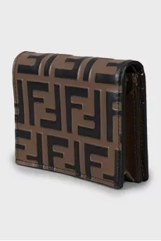 Leather wallet with embossing and tag