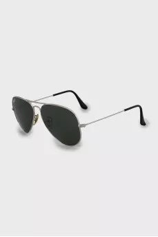 Сонцезахисні окуляри зі сріблястою оправою Aviator