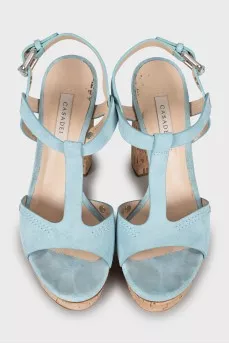 Suede sandals with silver hardware