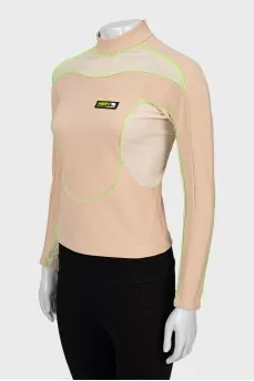 Sports long sleeve with mesh inserts