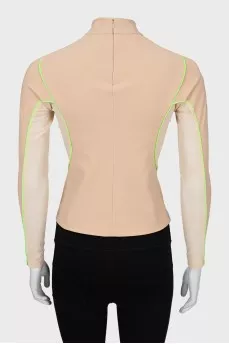Sports long sleeve with mesh inserts