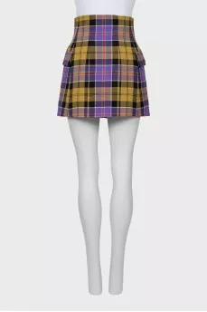 Checkered wool skirt