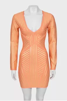 Gold striped dress with tag