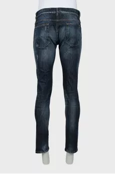 Чоловічі джинси slim fit з потертим ефектом