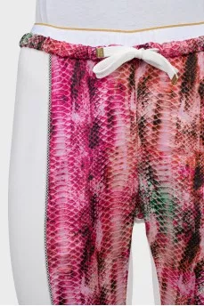 Animal print track pants