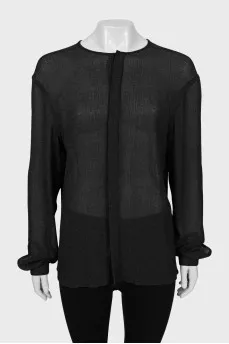 Translucent straight-fit shirt