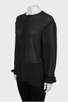 Translucent straight-fit shirt