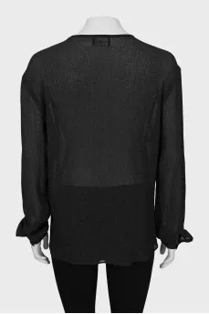 Translucent straight-fit shirt