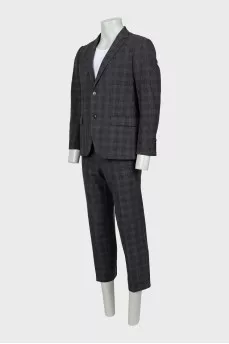 Men's checked wool suit