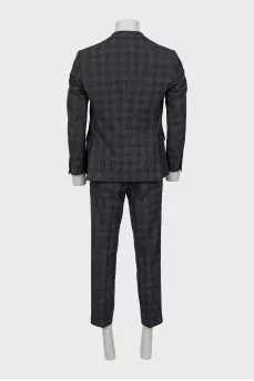Men's checked wool suit