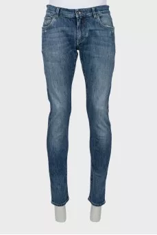 Чоловічі джинси slim fit з потертостями